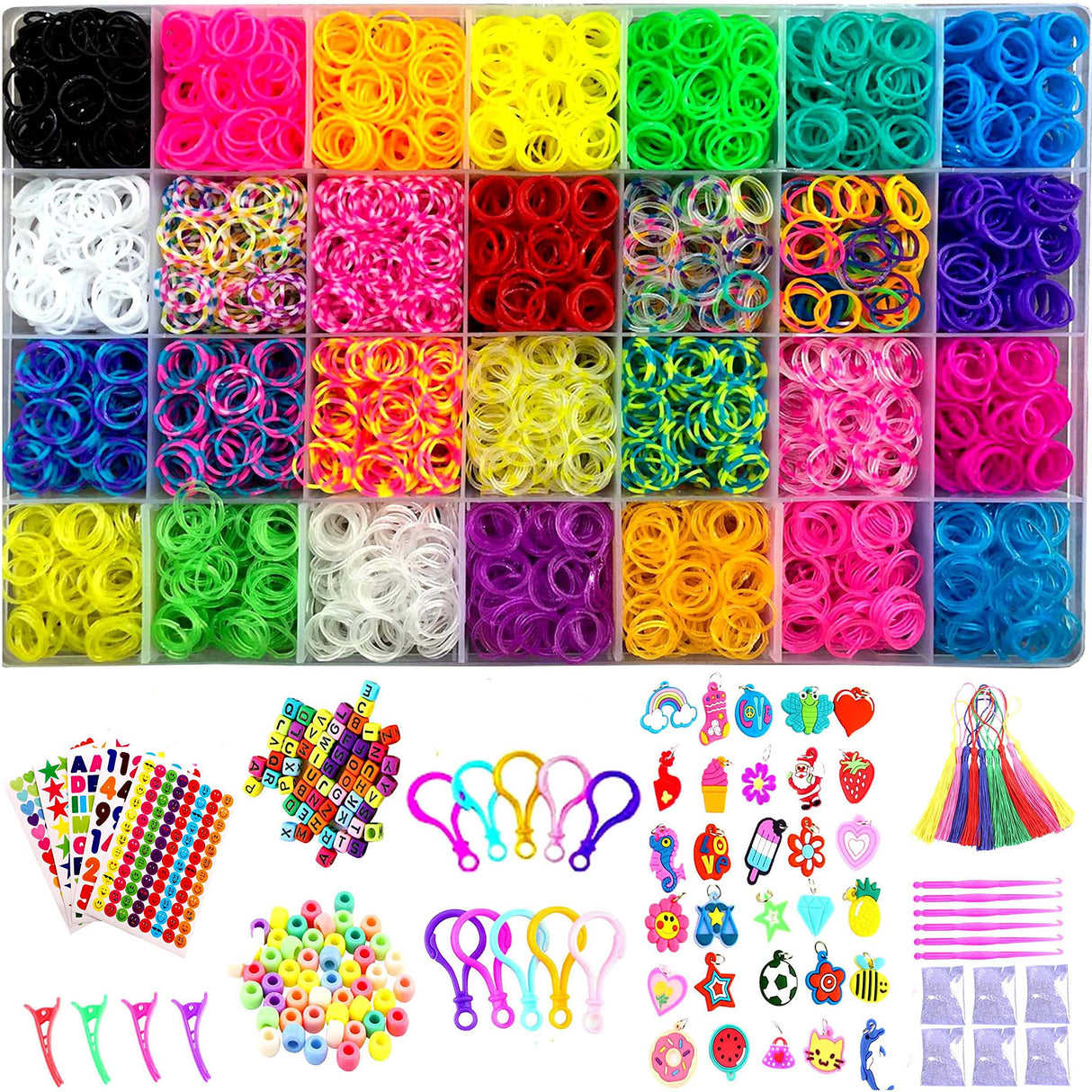 YITOHOP 12080+ Loom Bands Kit, Rubber Bands for Bracelet Making Kit, DIY Art Craft Loom Bracelet Kit,2025 Creativity Birthday Gift Ideal Christmas Gifts YITOHOP