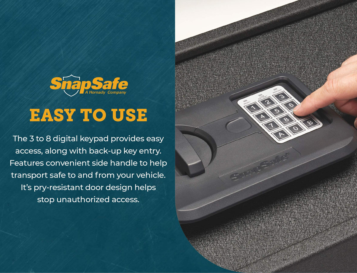 SnapSafe Trunk Safe II – Vehicle Gun Safes for Rifles and Shotguns – Security in Your Car or Truck, Protect Your Firearms, Ammo and Valuables – Black, Measures 7 x 42 x 13 Inches SnapSafe