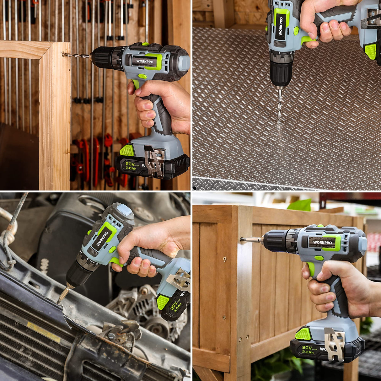 WORKPRO Home Tool Set with Power Drill, 157PCS Power Drill Sets with 20V Cordless Lithium-ion Drill Driver, Home Tool Kit for All Purpose, Cordless Drill Set Combo Kit With Tool Bag WORKPRO