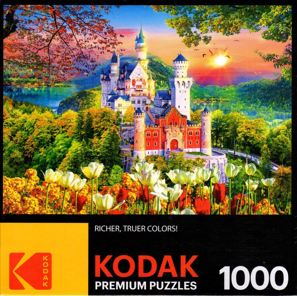 RoseArt - Kodak Premium - Famous Neuschwanstein Medieval Castle, Germany - 1000 Piece Jigsaw Puzzle for Adults RoseArt