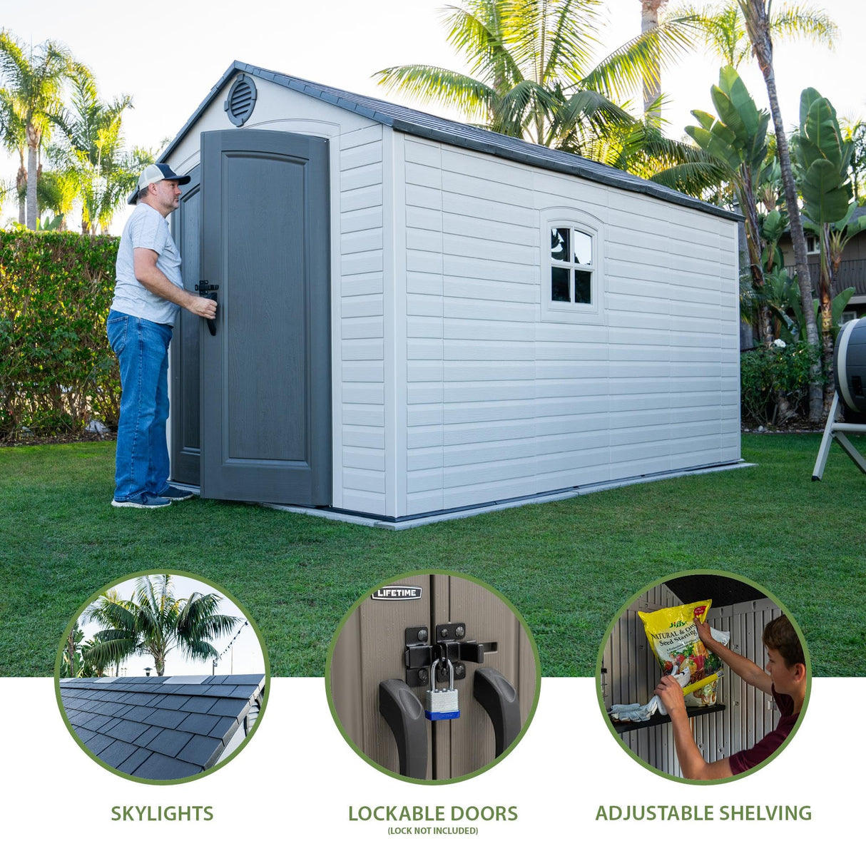 Lifetime Outdoor Storage Shed, 8 x 12.5 Foot Lifetime