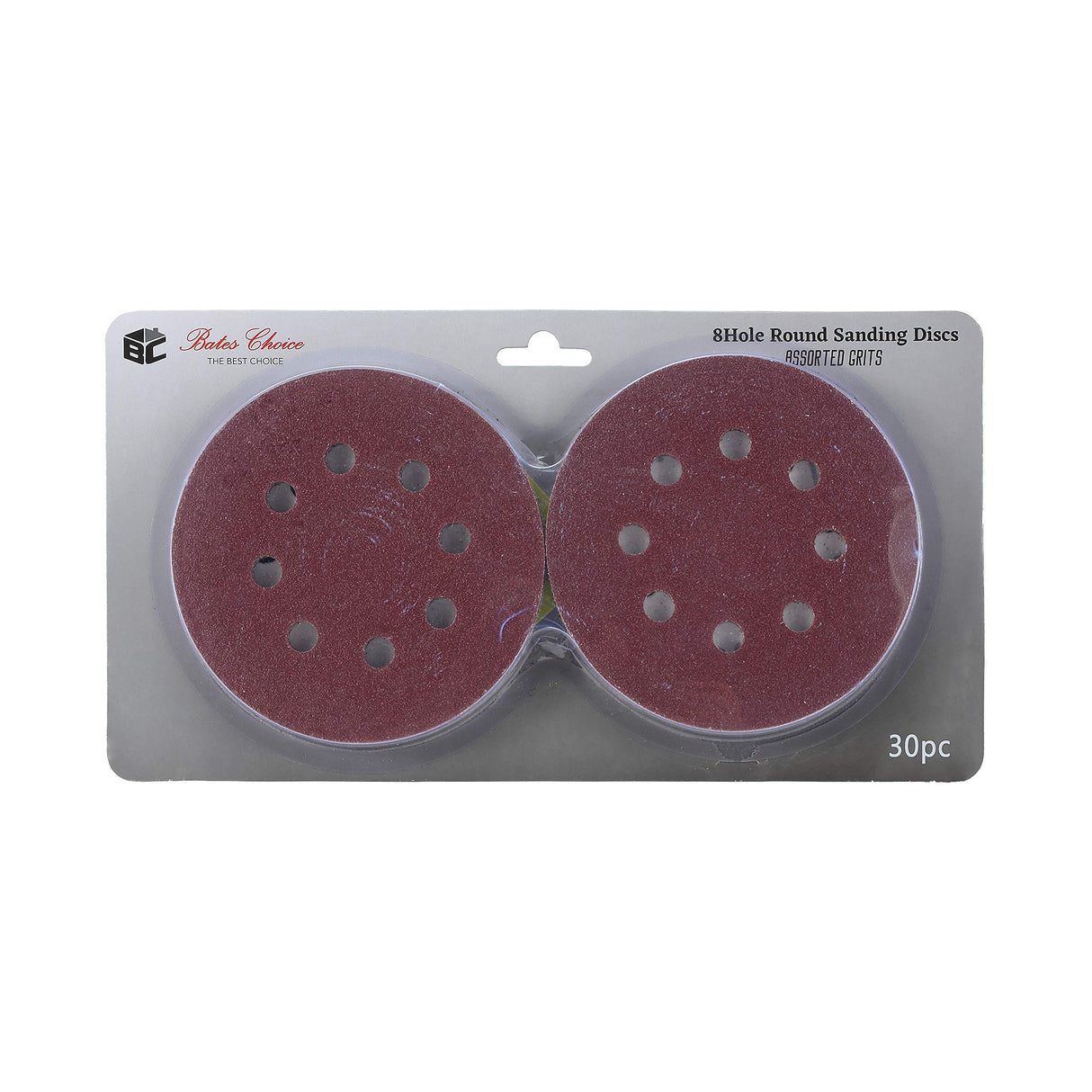 Bates- Sanding Discs 5 Inch 8 Hole, 30 Pack, Assorted Grits 40 80 120 220 320 600, Sanding Discs, Sanding Pads, Hook and Loop Sanding Disc, 8 Hole Sanding Discs, Round Sandpaper Discs, 5 inch Sanding Bates Choice