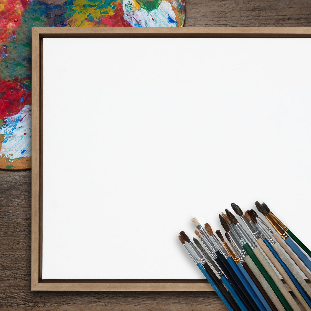 Kate and Laurel Sylvie Blank Framed Canvas Wall Art, 28x38 Gold, Modern Empty Canvas for Paint-Your-Own Art, Premium Canvas Already Framed Kate and Laurel