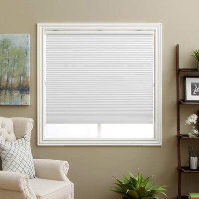 Cellular Shades Cordless Blackout Honeycomb Blinds Fabric Window Shades White(Blackout), 34" W x 64" H