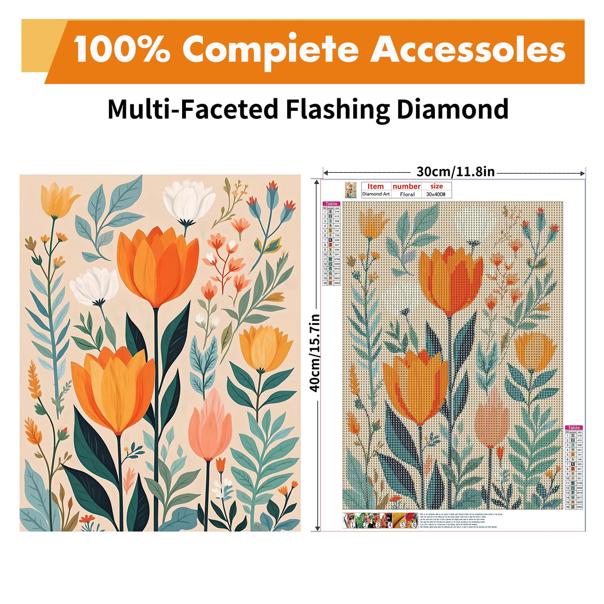 Yeadiffy Diamond Art Painting Kits for Adults Diamond Art Kits for Adults Beginners,5D Translucent Gems Diamond Painting,DIY Full Drill Diamond Gem Art and Crafts 12x16inch (Floral) Yeadiffy
