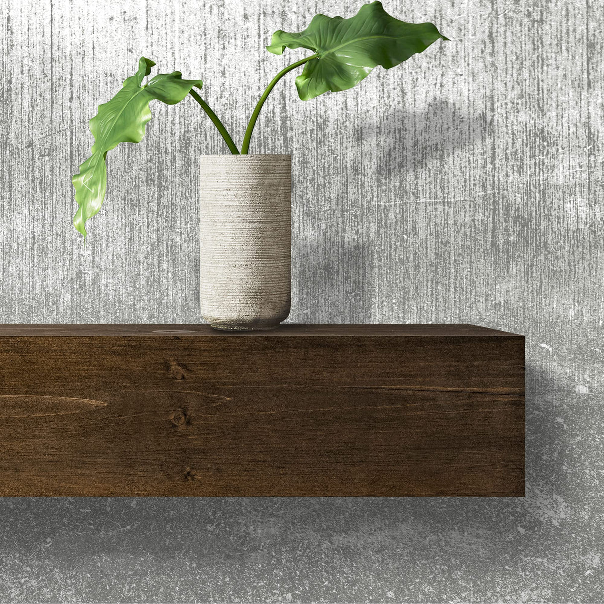 Urbandi Modern Fireplace Mantel, Contemporary, Floating Mantle, Shelf, Hand Crafted, (Dark Brown, 48Lx6Hx8D) Urbandi