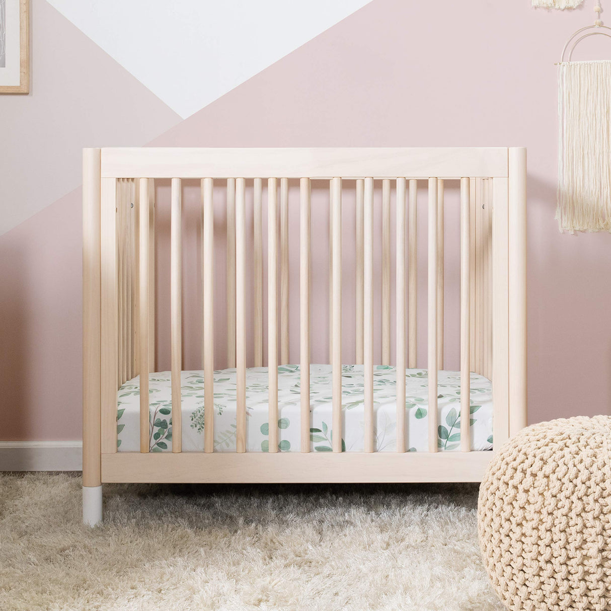 Babyletto Gelato 4-in-1 Convertible Mini Crib in Washed Natural and White, Greenguard Gold Certified babyletto