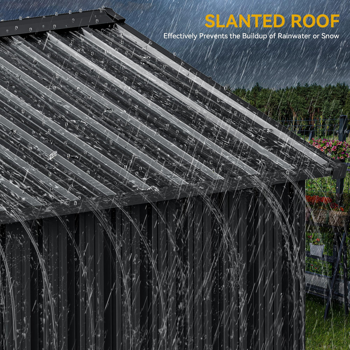 DWVO 6x4ft Metal Outdoor Storage Shed, Large Heavy Duty Tool Sheds with Lockable Doors & Air Vent for Backyard Patio Lawn to Store Bikes, Tools, Lawnmowers,Dark Gray DWVO