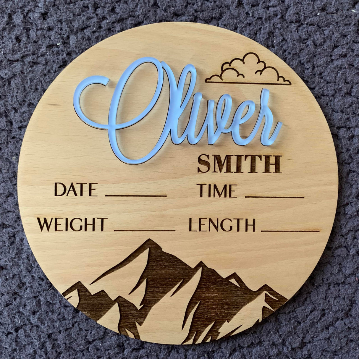 Personalized Baby Announcement Sign, Birth Announcement Sign, Custom Baby Name, Baby Birth Stats, Wood Sign for Name Reveal, Baby Sign for Hospital, FranJohnsonHouse