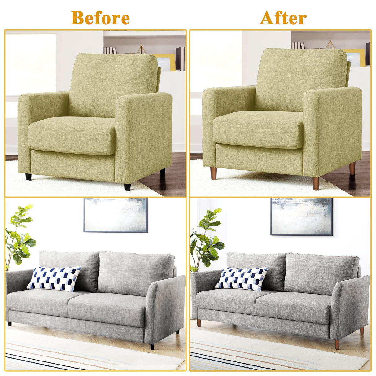 AORYVIC Furniture Legs Wood Sofa Legs Replacement Legs for Cabinet Vanity Couch Chair Dresser Pack of 4 (6 inch) AORYVIC