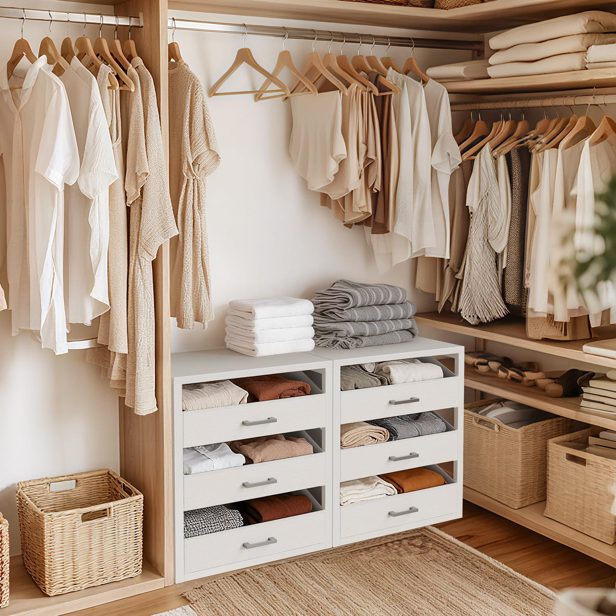 BOLUO Closet Drawers White 3 Drawer Dresser for Closet Organizers and Storage Bedroom Dorm Modern BOLUO