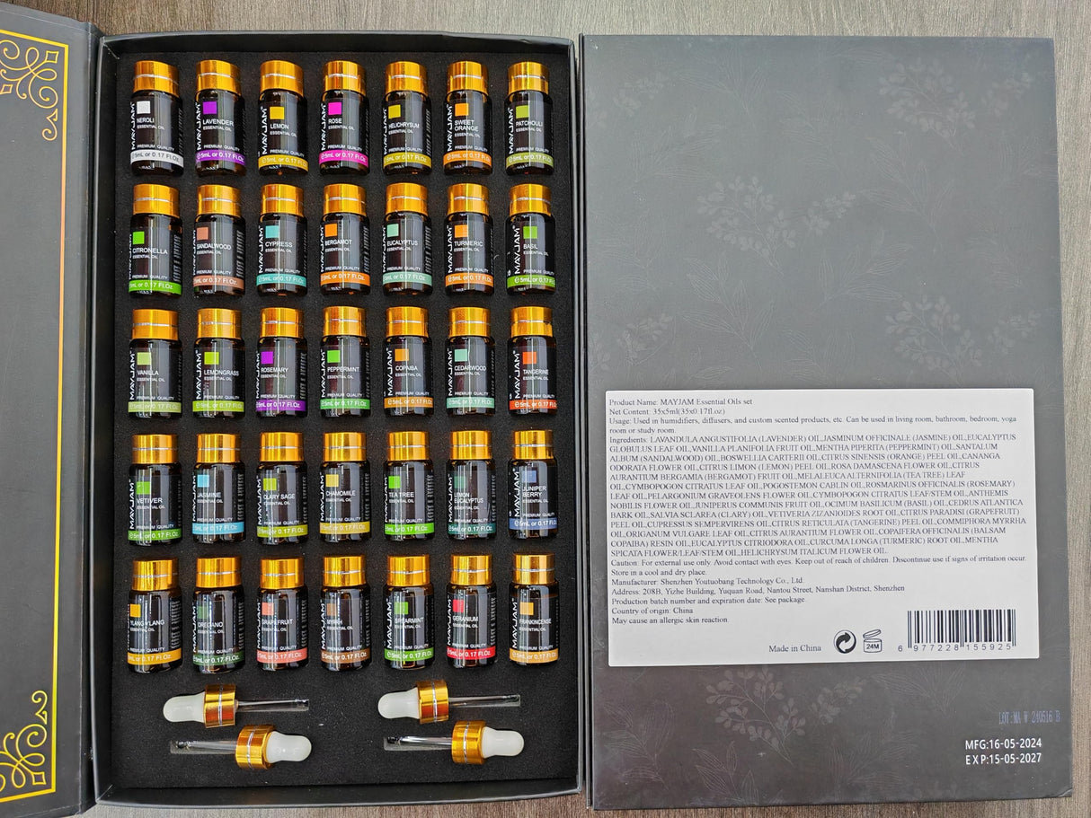 MAYJAM Essential Oil Set, 35PCS Premium Essential Oils Kit, 5ML Essential Oils Fragrance Oil Scent for DIY Candle and Soap Making MAYJAM