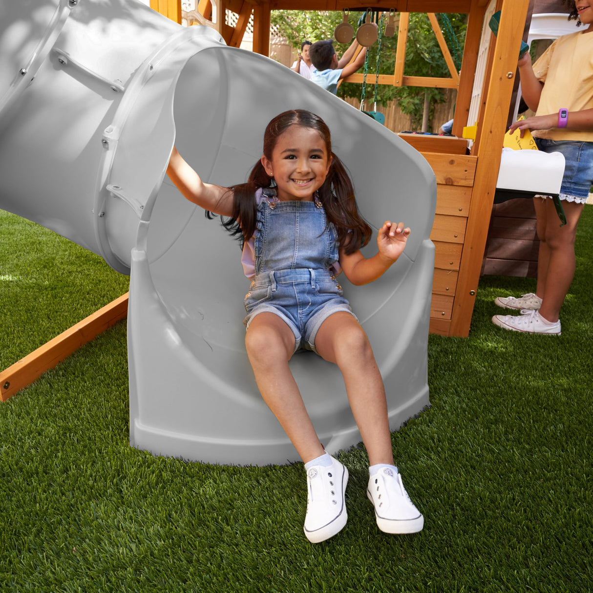 KidKraft Sterling Falls Wooden Swing Set/Playset with Clubhouse, Mailbox, Slide and Play Kitchen KidKraft