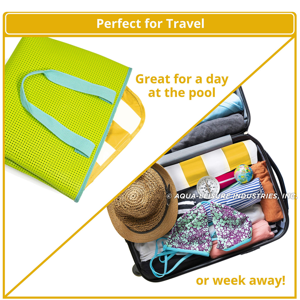 Aqua Original 4-in-1 Monterey Hammock Pool Float & Water Hammock – Multi-Purpose, Inflatable Pool Floats for Adults – Patented Thick, Non-Stick PVC Material – Golden Sunshine Aqua LEISURE