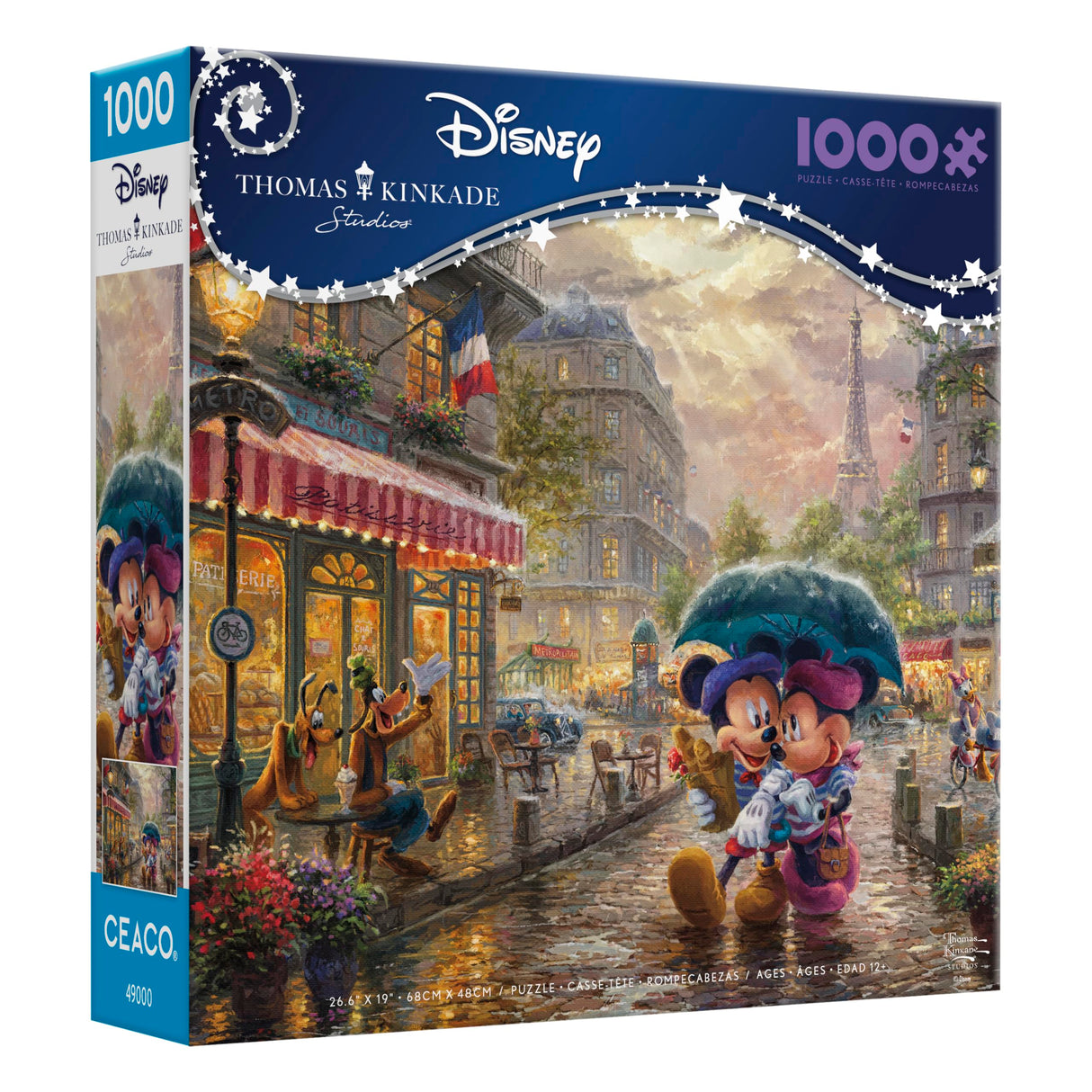 Ceaco - Thomas Kinkade - Disney - Mickey & Minnie in Paris - 1000 Piece Jigsaw Puzzle Ceaco