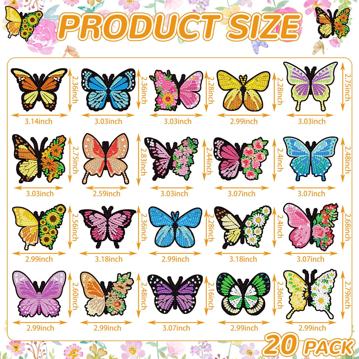 Umigy 20 Pcs Butterfly Diamond Painting Magnets Butterfly Diamond Art Stickers Refrigerator Painting Kits for Christmas Fridge Stickers(Butterfly) Umigy