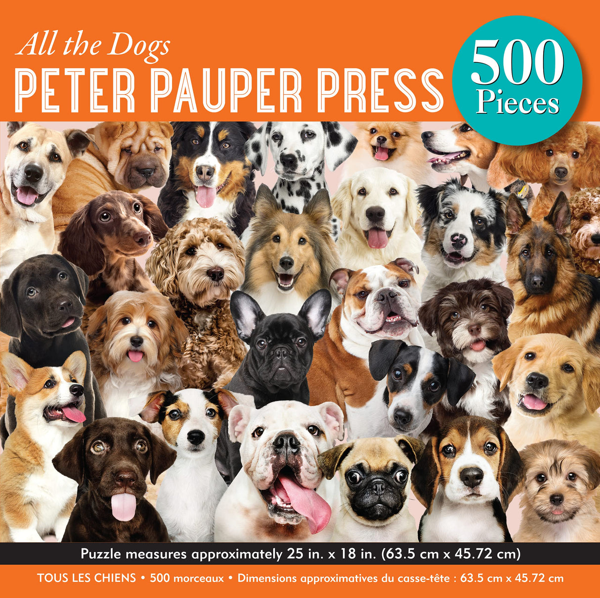 PETER PAUPER PRESS All The Dogs 500 Piece Jigsaw Puzzle PETER PAUPER PRESS
