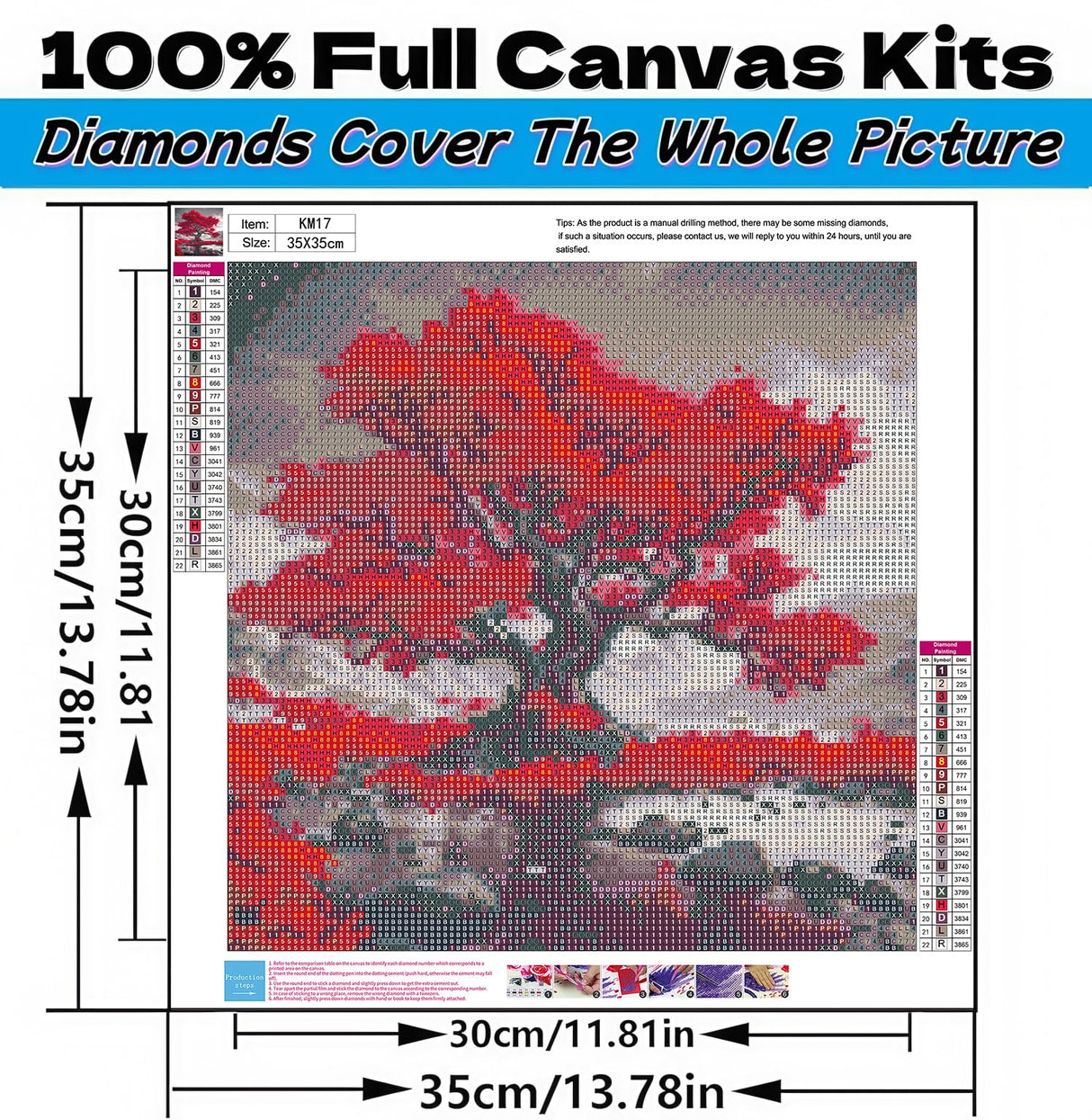 5D Diamond Art Kits for Adults Beginners,Red Leaf Tree DIY Full Round Drill Diamond Painting Kits,Scenery Paint by Diamonds Dots Gem Art Easy,Home Wall Decor 14X14 Inch Acelii