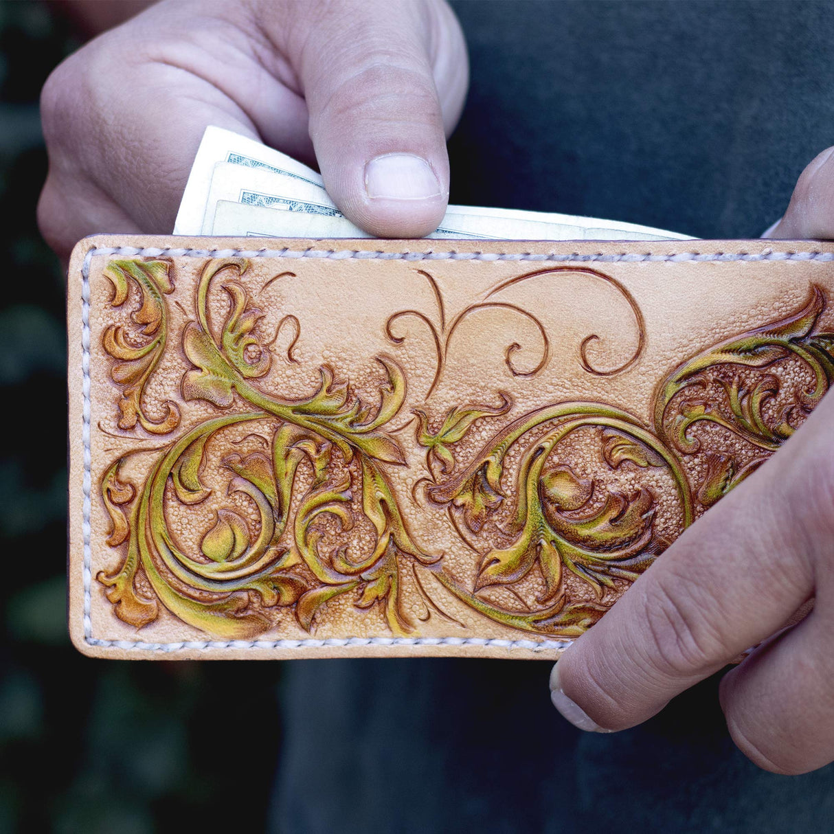 Realeather Silver Edition Credit Card Wallet Kit Leather Craft Kit, natural Realeather