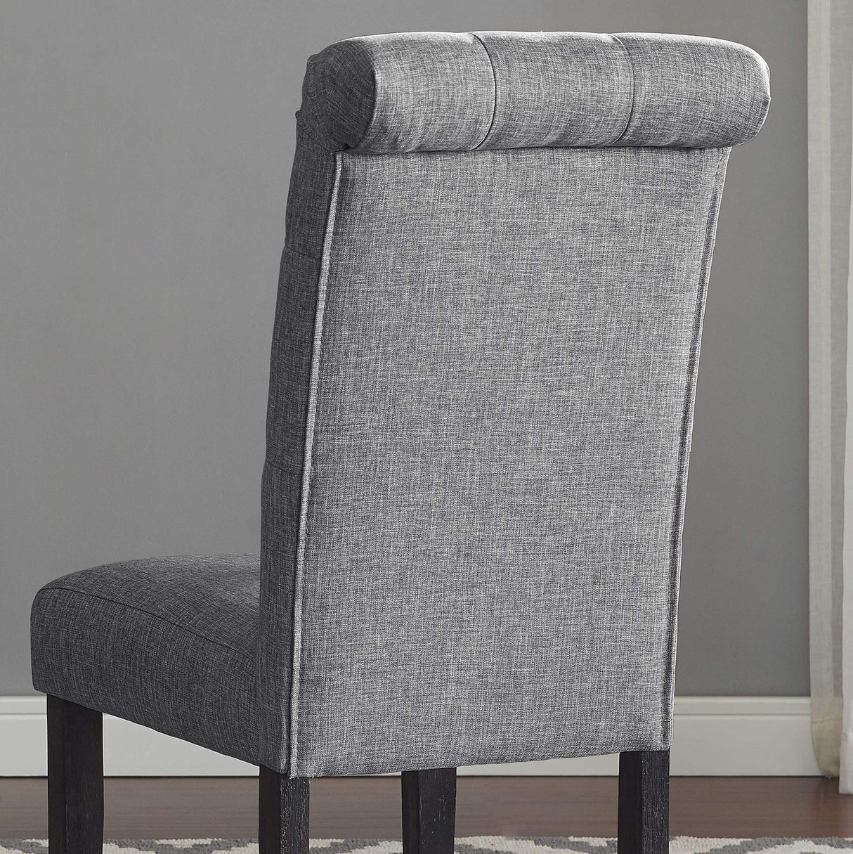 Roundhill Furniture Leviton Wood Dining Set, Table with 6 Chairs, Gray Roundhill Furniture