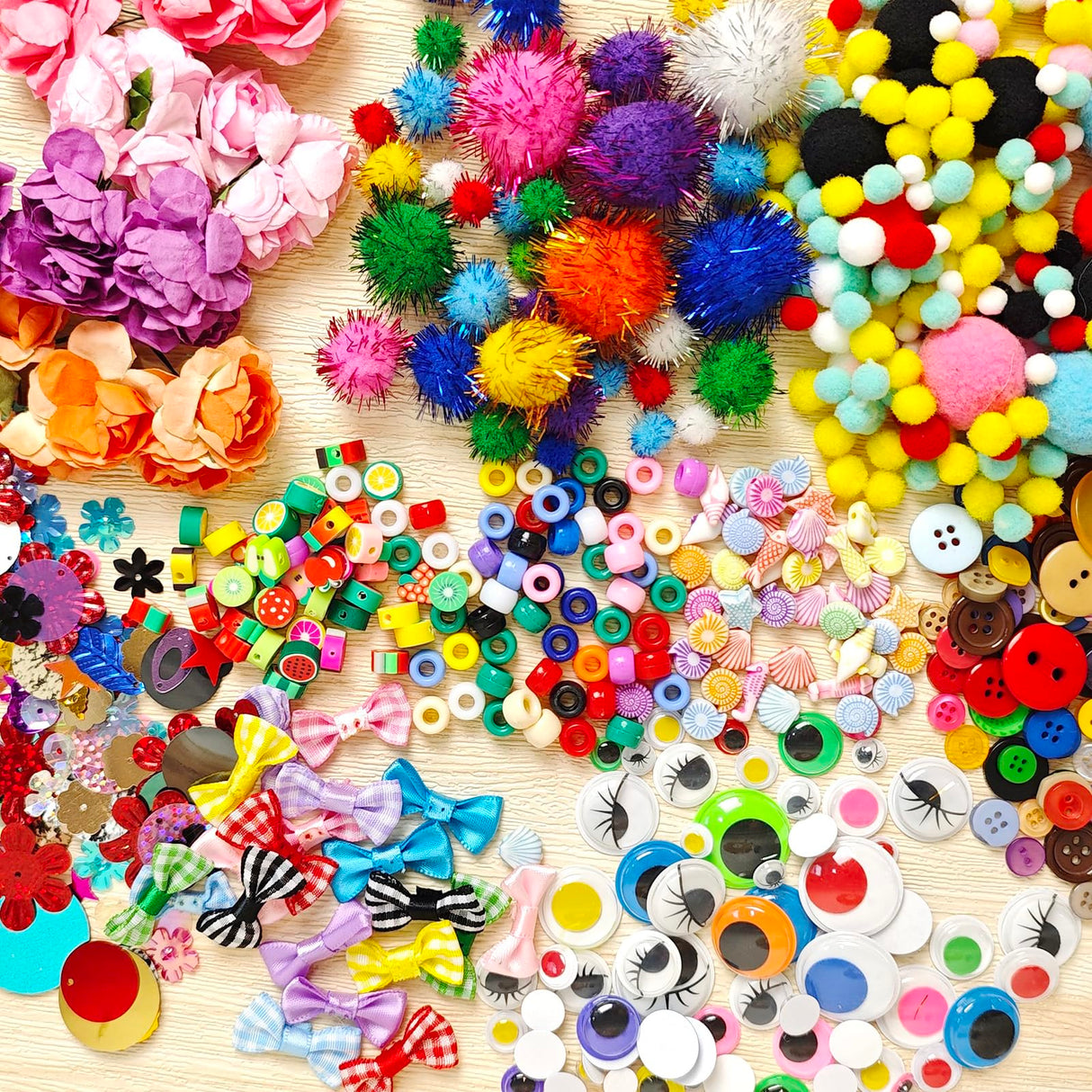 MOVEBO 1500 PCS Art and Craft School Supplies for Kids, Supplies Set with Construction Paper, Glue, Pipe Cleaners Craft and Kids' Scissor, Gifts for Girls and Boys Age 6+(red Bag) MOVEBO