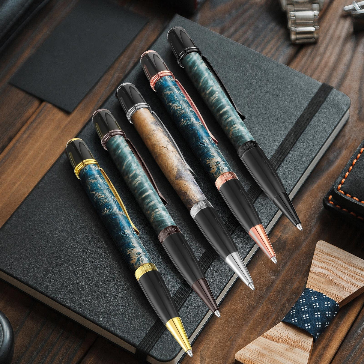 Colarr 20 Pack Woodturning Pen Kit Twist Ballpoint Pen Kit with Refill Copper for DIY Classroom Supplies Teacher Student Friends Gift Colarr