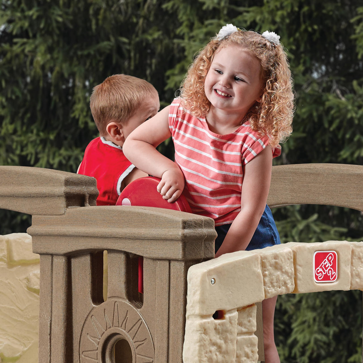 Step2 Woodland Climber II Kids Playset, Ages 2 –6 Years Old, Toddler Slide and Climbing Wall, Outdoor Playground for Backyard, Sturdy Plastic Frame, Easy Set Up Step2