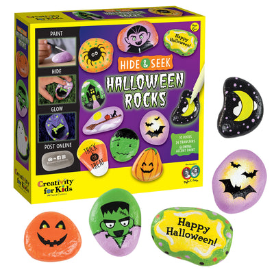 Creativity for Kids Hide and Seek Halloween Rock Painting Kit - Halloween Crafts for Kids Ages 6-8 for Kids, Kids Crafts