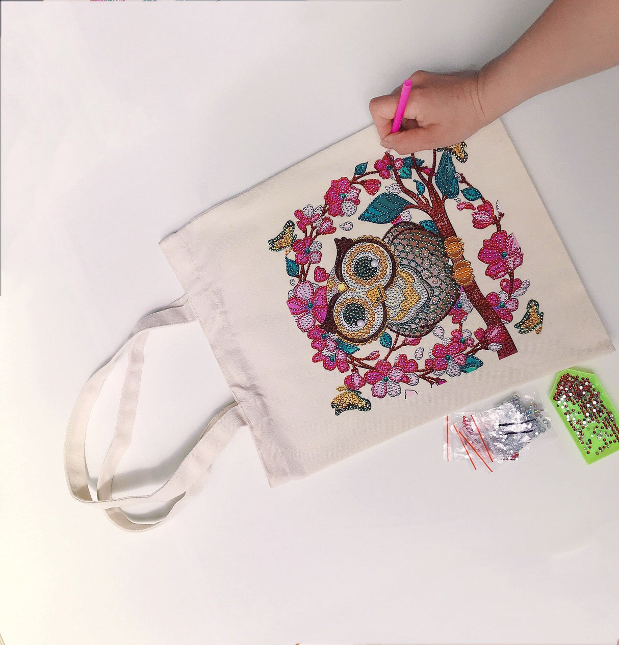 JGA JOGGING ARM 5D Art Craft Diamond Painting Shopping Canvas Tote Bag Handwork Organize Handbag for Women JGA JOGGING ARM