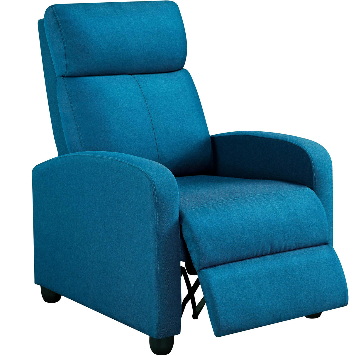 Topeakmart Fabric Recliner Sofa Push Back Recliner Chair Adjustable Modern Single Reclining Chair Upholstered Sofa with Pocket Spring Living Room Bedroom Home Theater Blue Topeakmart