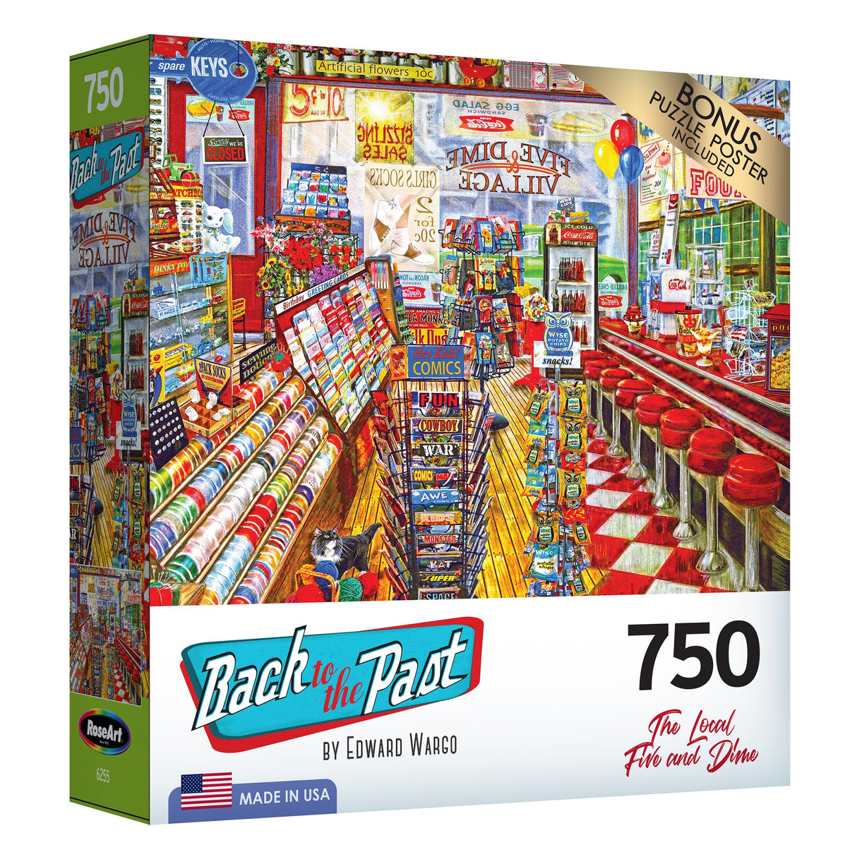 RoseArt - Back to The Past - Local Five and Dime - 750 Piece Jigsaw Puzzle for Adults RoseArt