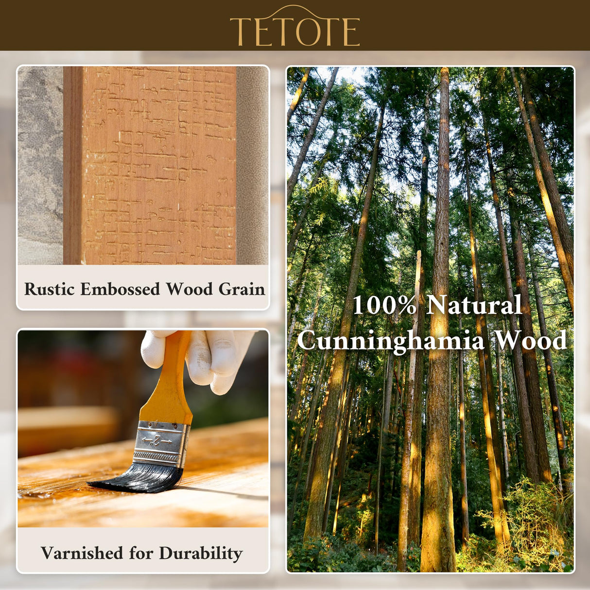 TETOTE 72” x 32” Barn Door Wood Vanity Mirror for Bathroom Sink, Waterproof Rustic Farmhouse Natural Solid Wooden Frame Rectangle Wall Mirror for Living Room Entryway, Fully Assembled TETOTE