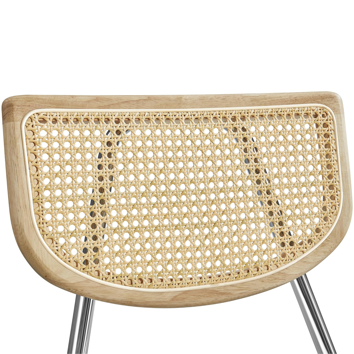 Yaheetech Rattan Dining Chairs Set of 2 Dining Room Chairs Mid Century Modern Kitchen Chairs with Metal Legs and Upholstered Seat for Home Kitchen Living Room, Boucle Fabric, White Yaheetech