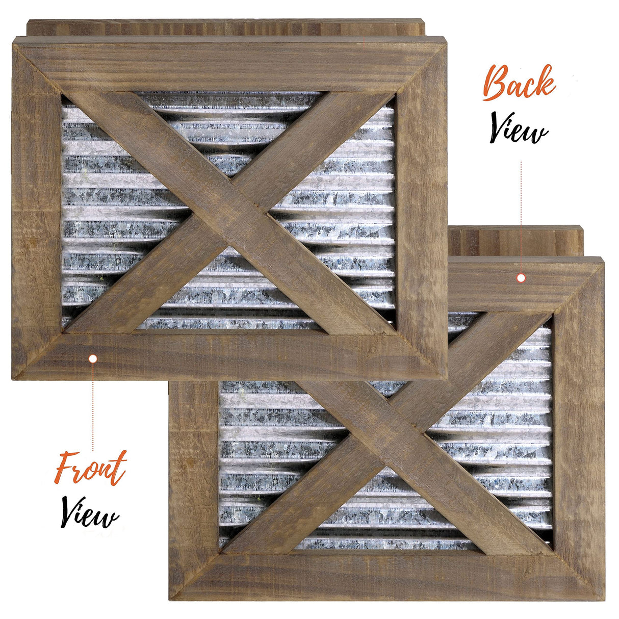 Autumn Alley Farmhouse Napkin Holder and Adorable Farmhouse Salt and Pepper Shakers Set With Wood Holder - Western Kitchen, Galvanized Metal - Upright Rustic Napkin Holder Rustic Kitchen Décor (Brown) Autumn Alley