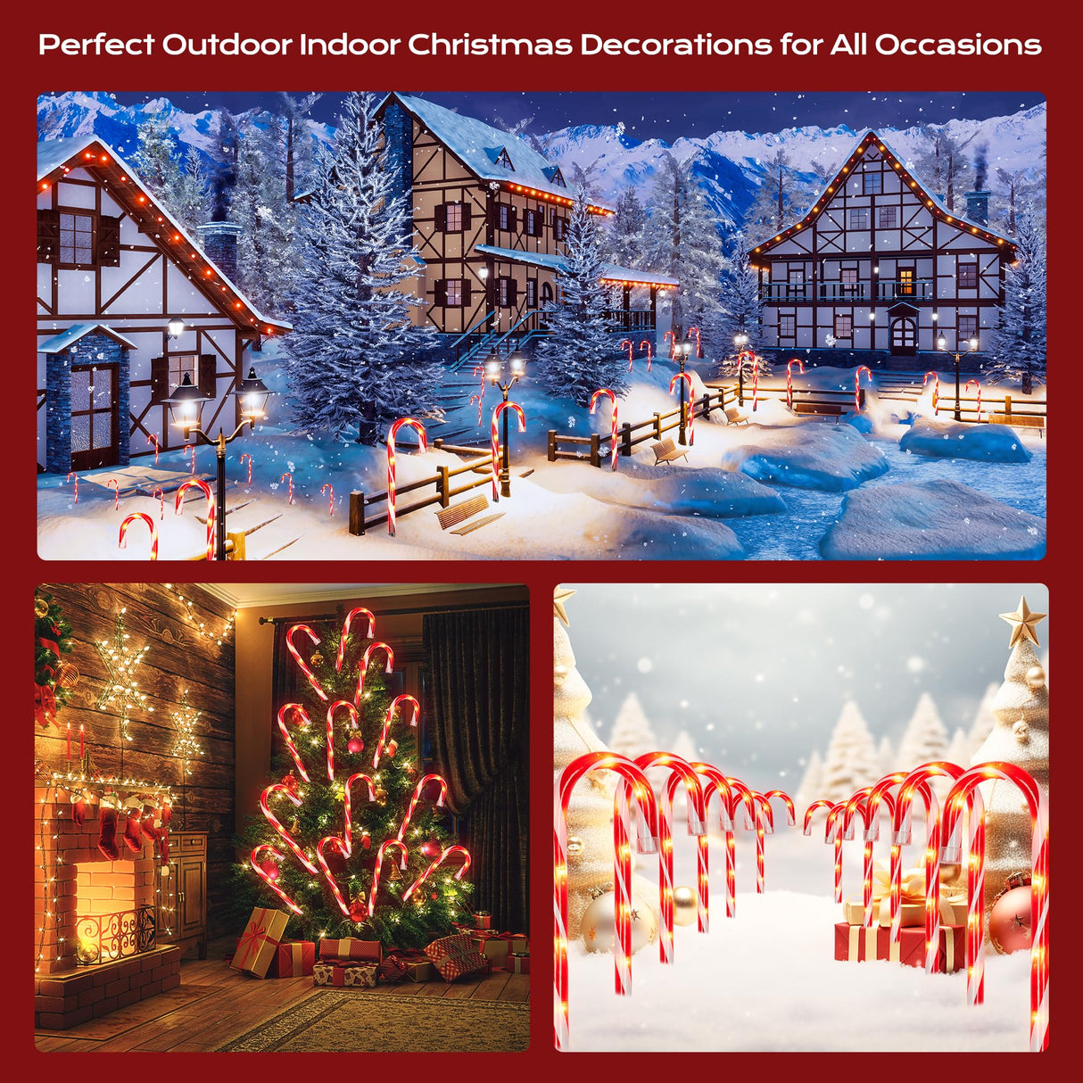 Christmas Candy Cane Lights 12Pcs Christmas Pathway Lights with 72 Count Incandescent Clear Lights, Connectable 12 Inch Pathway Makers Lights for Indoor Outdoor Walkway Patio Yard Lawn Decorations KiflyTooin