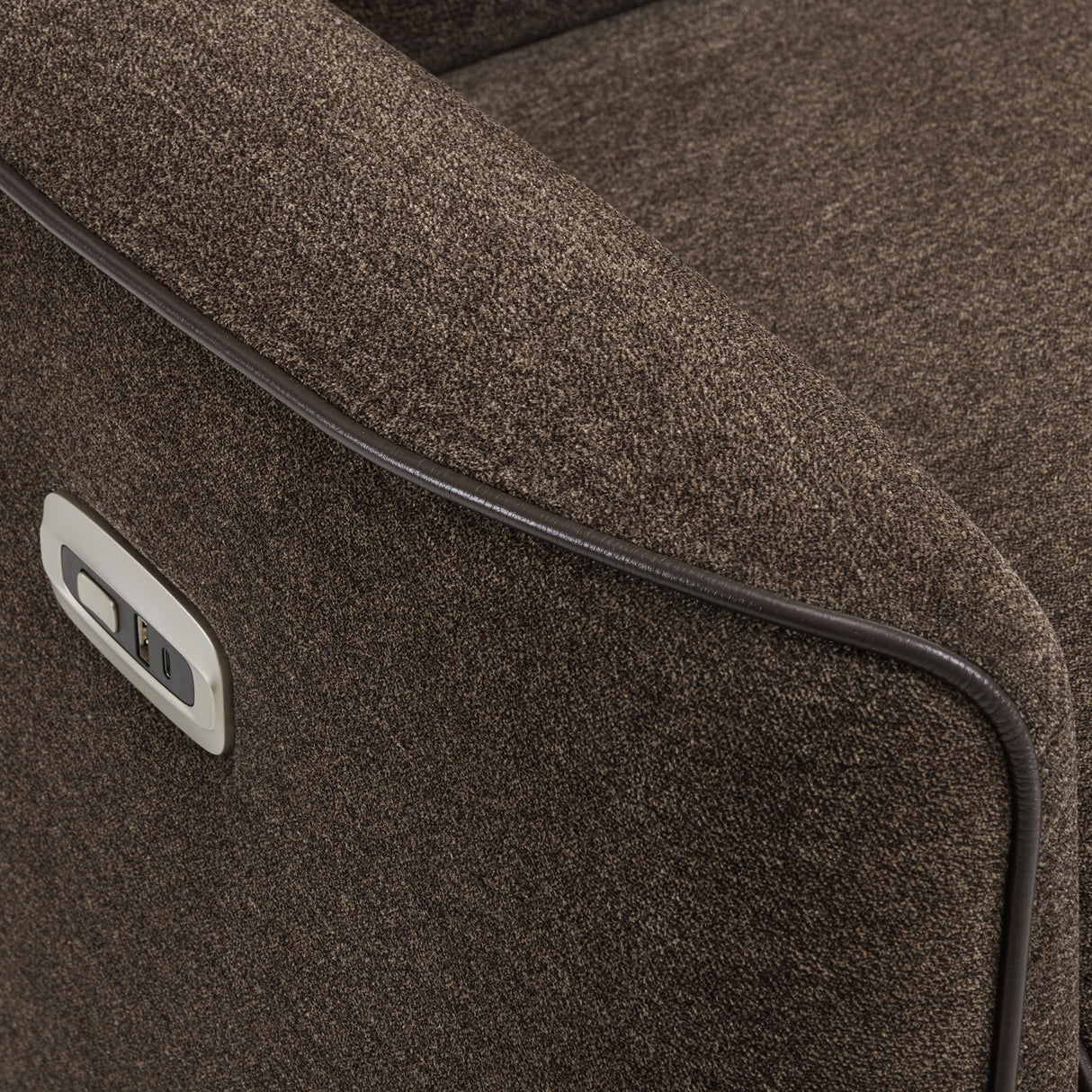 MCombo Power Swivel Glider Rocker Recliner Chair, Electric Swivel Rocker Recliner with USB Charging Ports for Living Room and Nursery, Fabric 6922 (Brown) MCombo