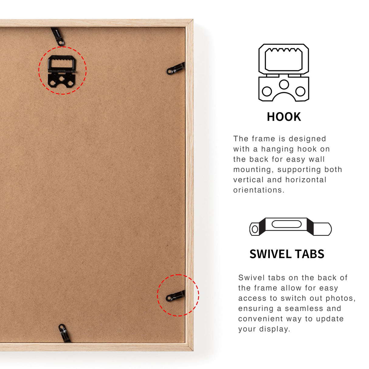 TONES FRAME DESIGN 11x14 Natural Wood Frame with 8x10 Mat, Solid Wood Veneer Finish Picture Frame, and Plexiglass Front for Poster Gallery Wall Home Decor TONES FRAME DESIGN