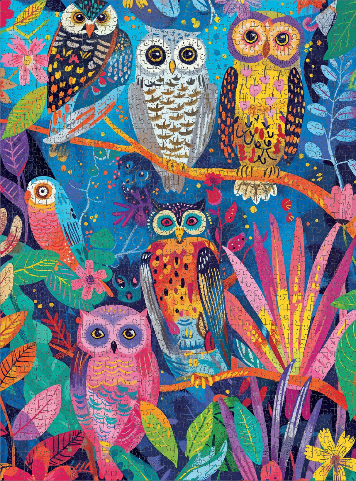 Cross & Glory - Hootenanny: Birds in Paradise - 1000 Piece Jigsaw Puzzle for Adults | Vibrant Indian Garden & Owl Design | Challenging and Artistic Cross & Glory