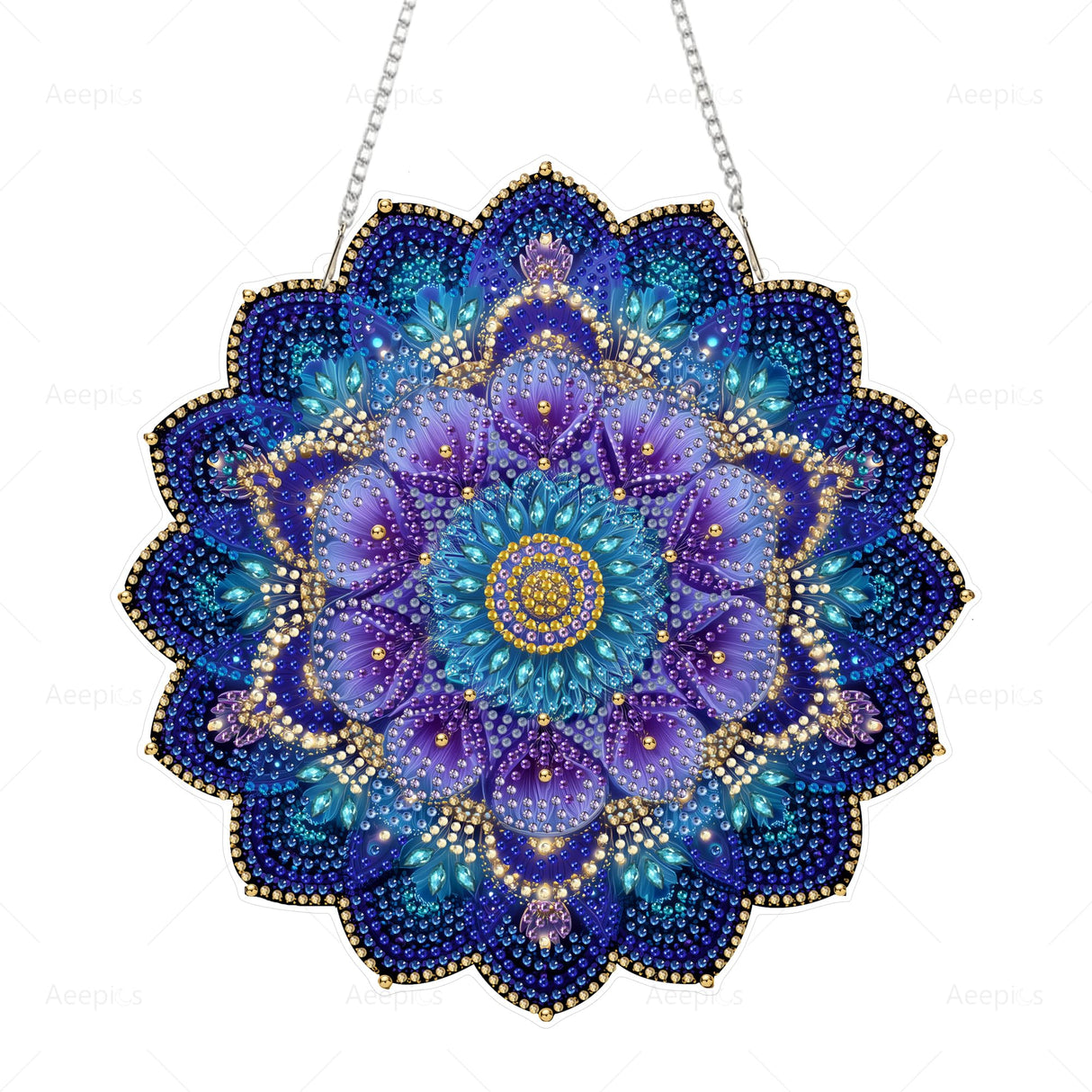 Aeepics Hanging Diamond Art Kit for Adult Mandala, DIY Diamonds Painting Pendant Ornament Kit, Acrylic Diamond Art Painting Board Kit Aeepics