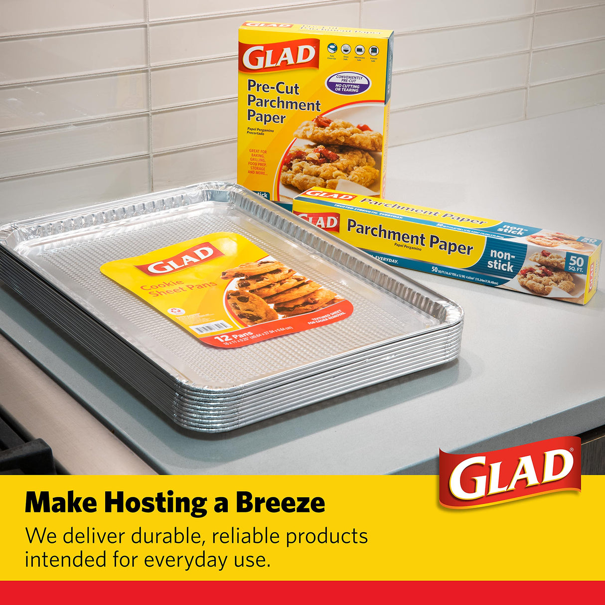 Glad Aluminum Pans, 12 Count Glad
