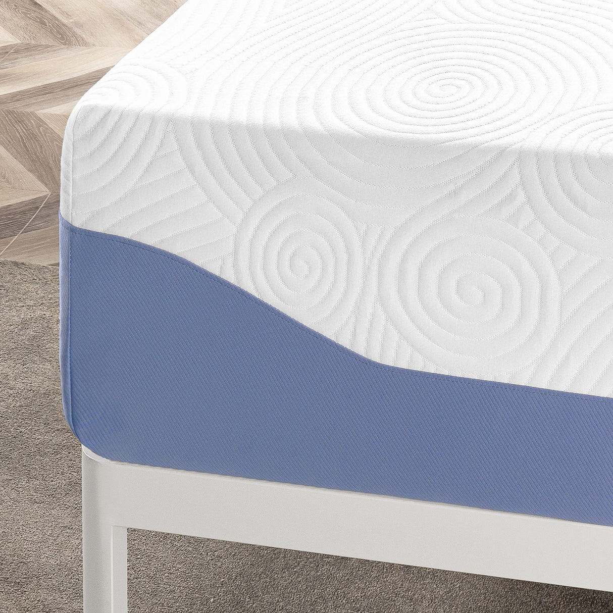 Mellow 14 Inch Cooling Gel-Infused Memory Foam Bed Mattress, Medium Firm Sleep and Breathable Fabric Cover, Queen , Mattress In A Box Mellow