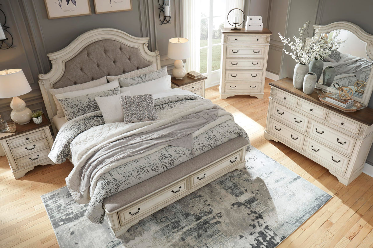 Signature Design By Ashley Realyn French Country Youth 6 Drawer Dresser, Chipped White & Brown Signature Design by Ashley