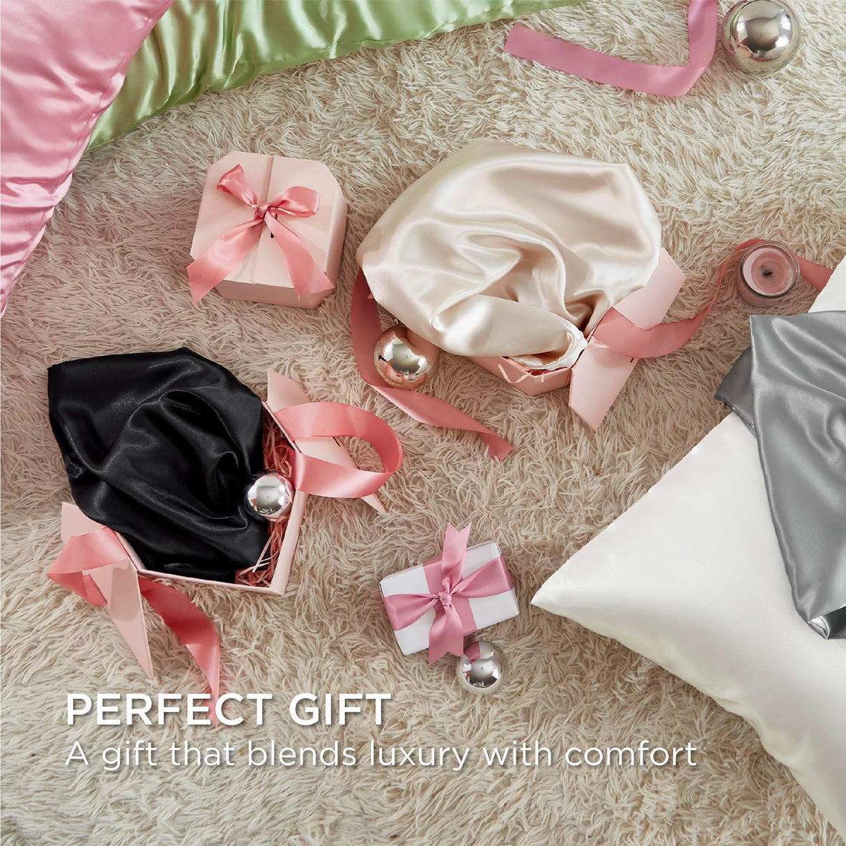 Bedsure Satin Pillowcase for Hair - White Satin Pillow Cases Standard Size with Zipper 2 Pack, Similar to Silk Pillow Cases for Skin, Silky & Soft Pillow Covers, Gifts for Her or Him, 20x26 Inches Bedsure