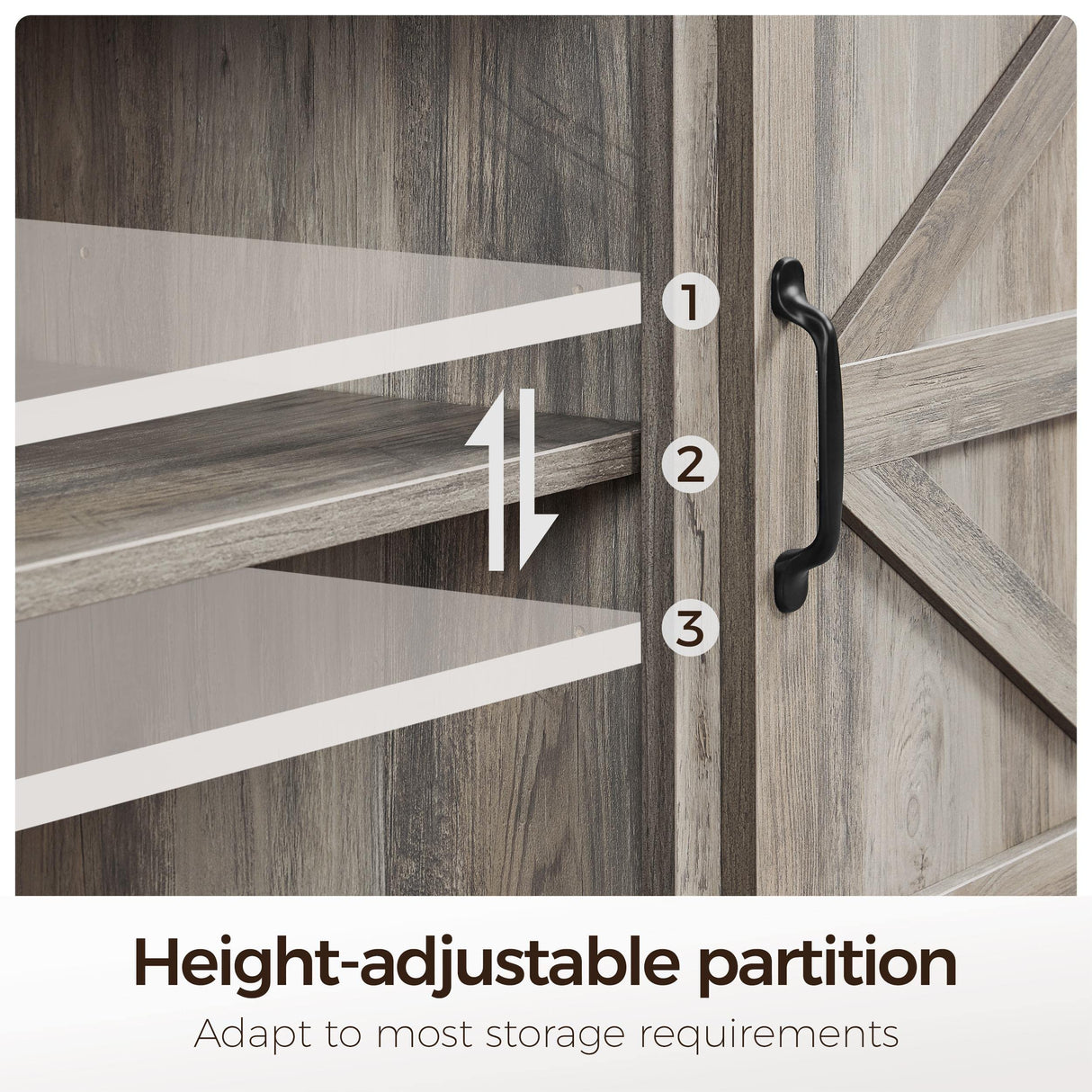 Yaheetech TV Stand, Farmhouse TV Stand for Living Room, Entertainment Center with Double Barn Doors for 65 Inch TV, Gray Yaheetech