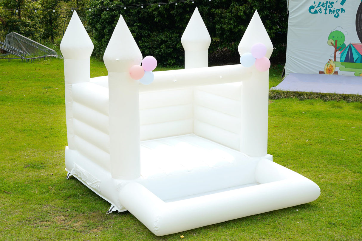 Blatesic Inflatable White Bounce House with Ball Pit,Contain Blower,PVC Kids Bounce Castle,Inflatable Bounce House for Kids Toddlers Indoor Outdoor Jumping Bouncer Party Yard Blatesic