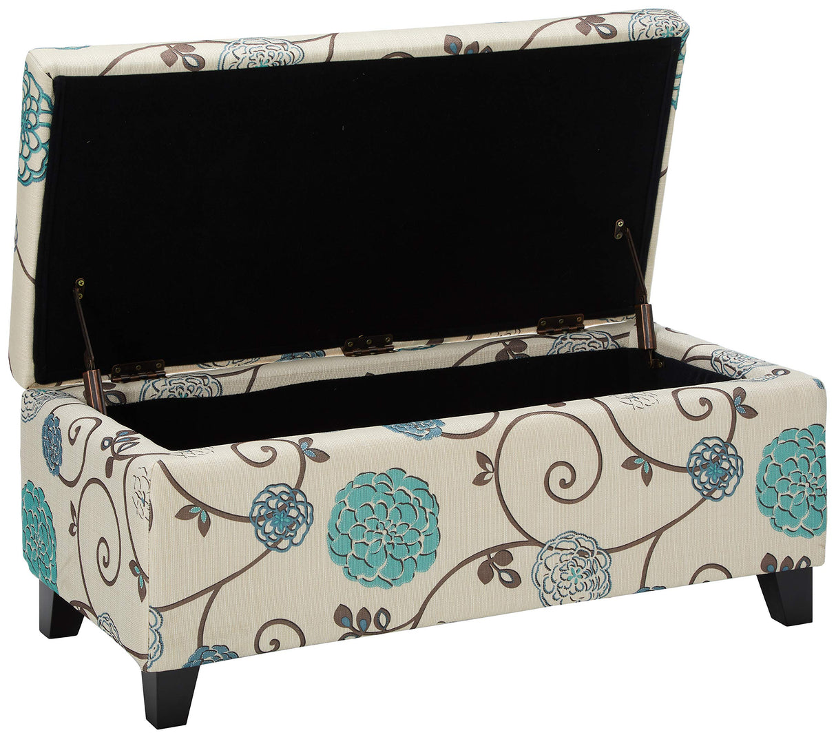 Christopher Knight Home Breanna Fabric Storage Ottoman, White And Blue Floral Christopher Knight Home