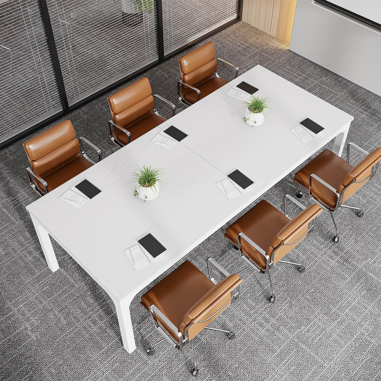 Tribesigns 6.5 FT Conference Room Table, 78.74" W x 27.56" D Large Office Conference Table, Modern Seminar Meeting Table for Boardroom. (Only Table) (White) Visit the Tribesigns Store