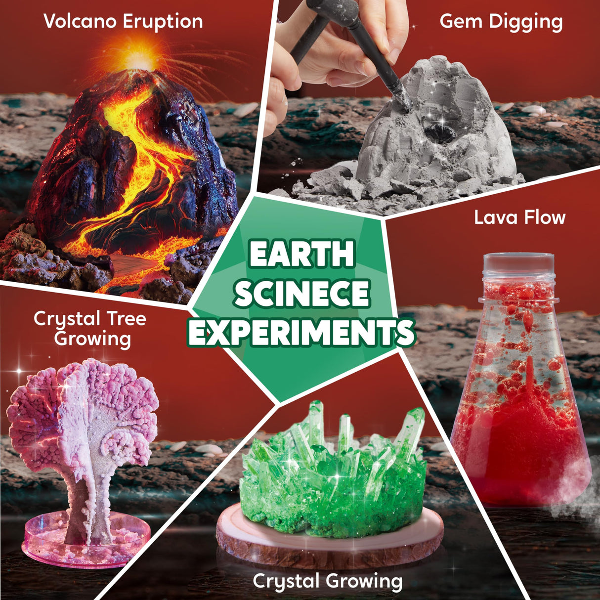 Klever Kits Amazing Science Kits- 85+ Experiments Educational Toys, STEM Activities with Erupting Volcano and Growing Crystal Tree for Kids Aged 6 7 8+ Klever Kits