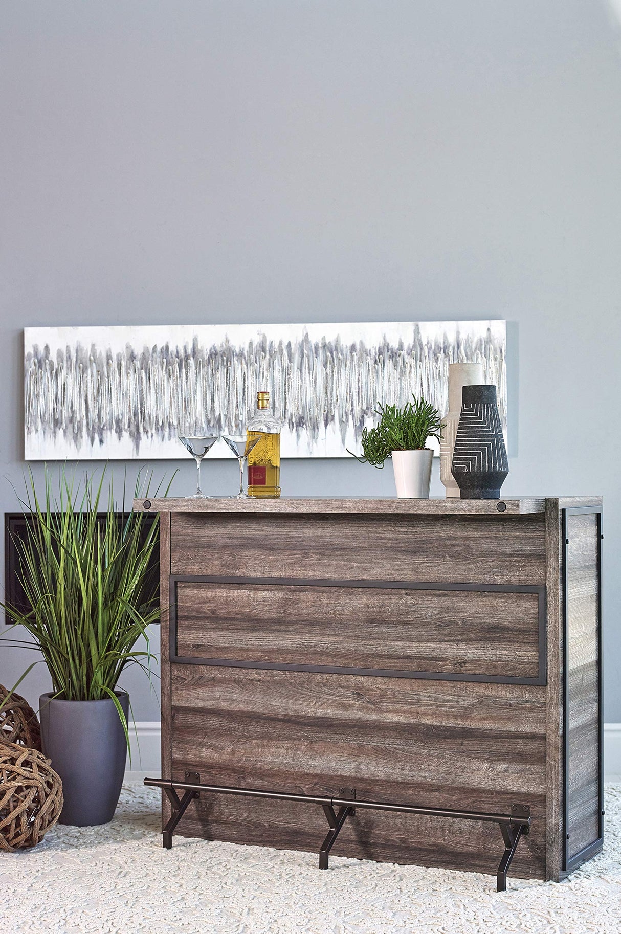 Coaster Home Furnishings Joe 5-Shelf Bar Unit Aged Oak Coaster Home Furnishings
