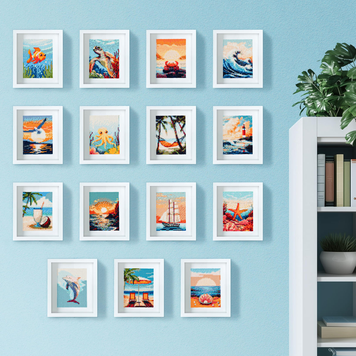 LuwoArte 15 Pack Diamond Painting Kits for Adults – Beach, Summer Vibes & The Sea Breeze – Full Drill DIY Paint Gem Art for Adults – Brilliant 5D Diamond Painting Kit – Relaxing Craft for Wall Décor LuwoArte